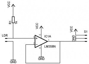 Figura 16. Circuito del sensor de iluminancia.