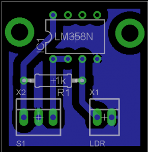 Figura 17. Circuito impreso del sensor de iluminancia.